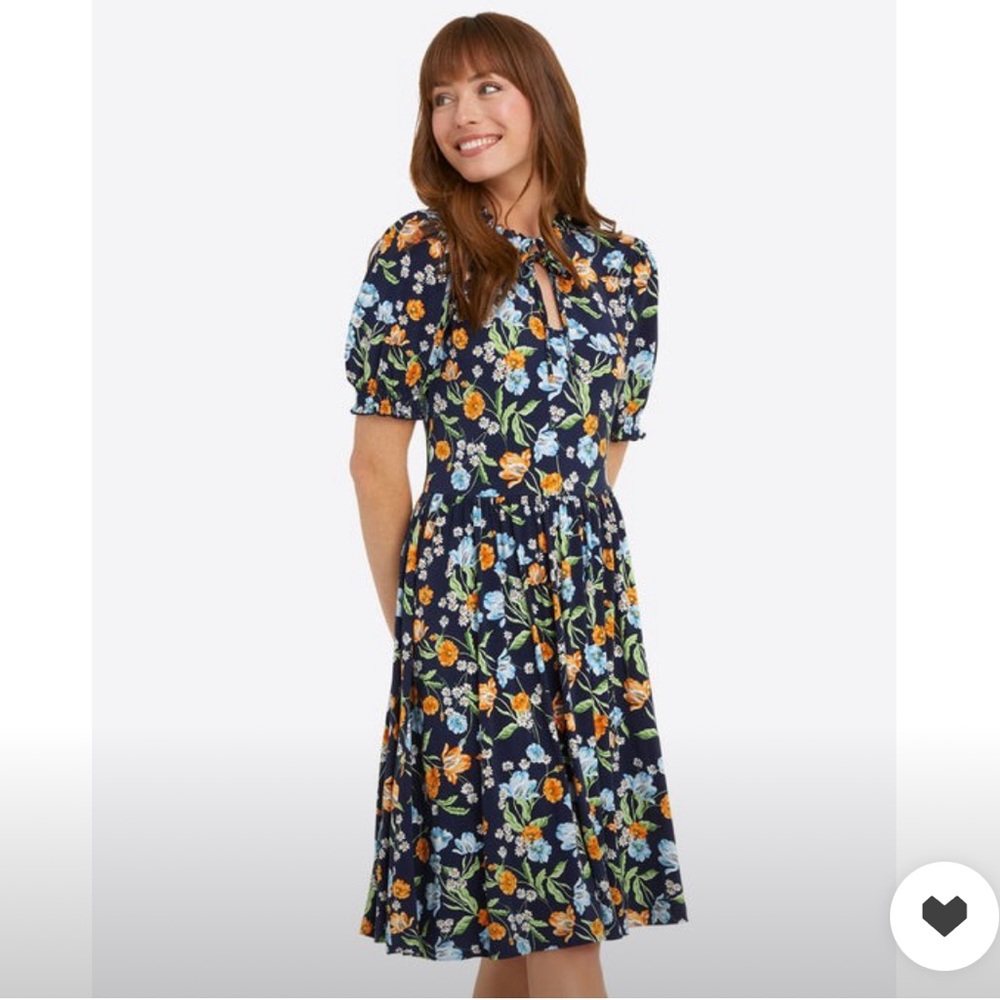 Draper James Floral Navy Dress